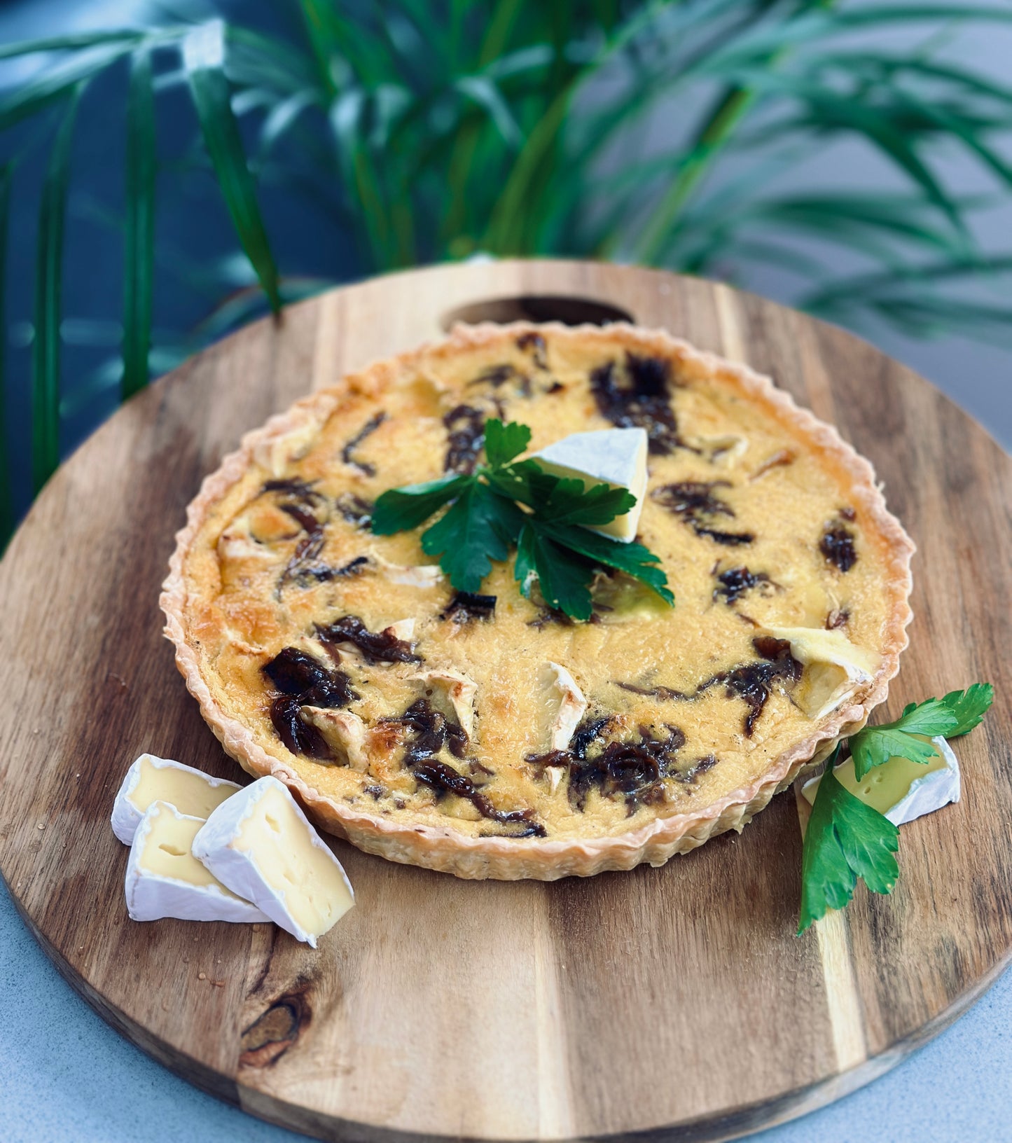 Caramelised Onion, Roast Pumpkin and Brie Tart