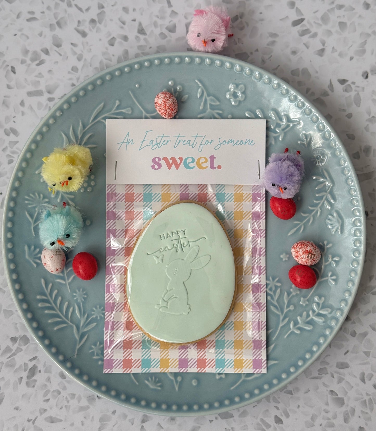 Easter Fondant Cookie - Large Egg - Bunny