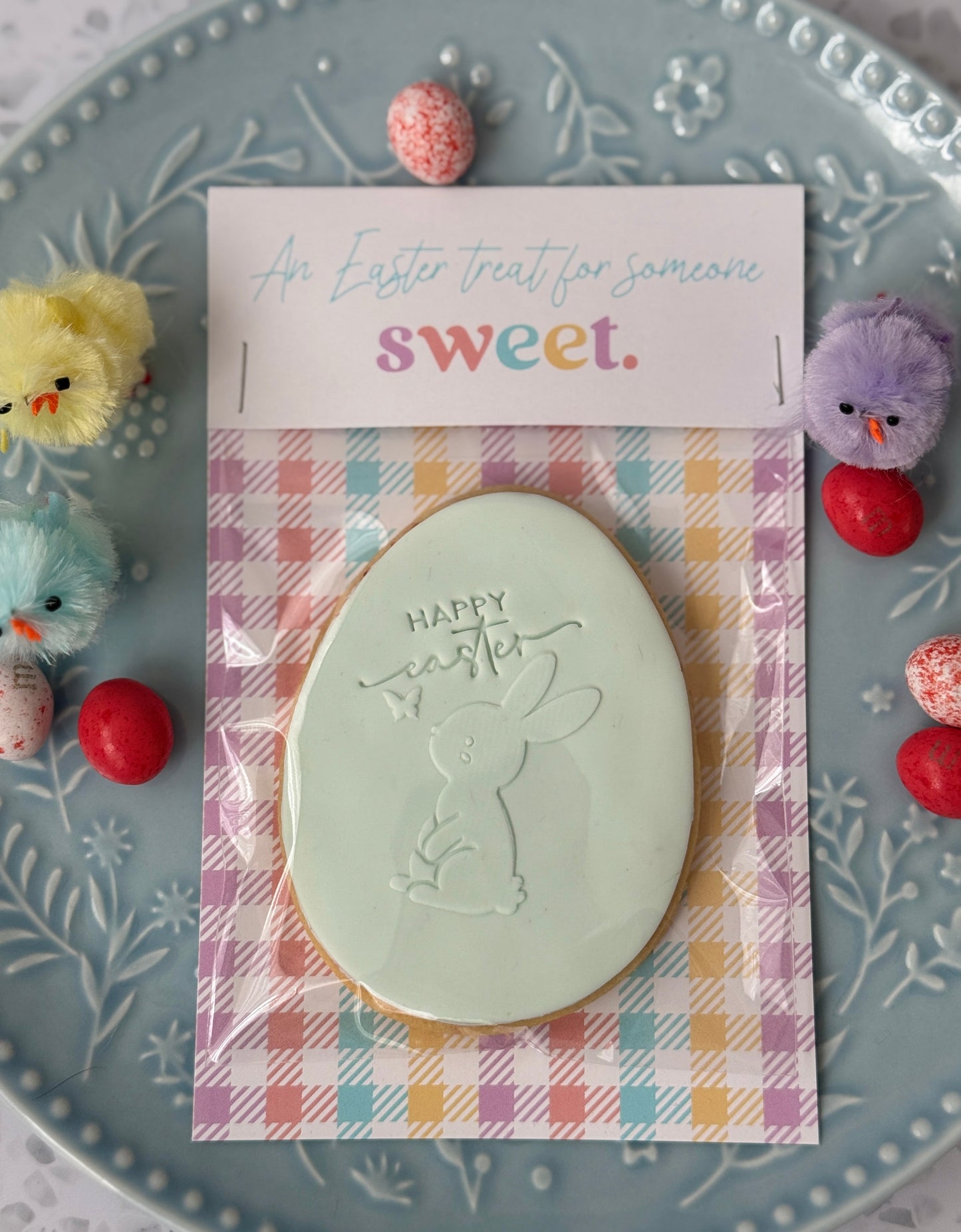 Easter Fondant Cookie - Large Egg - Bunny
