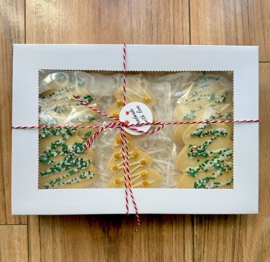 Shortbreads Trees with White Chocolate